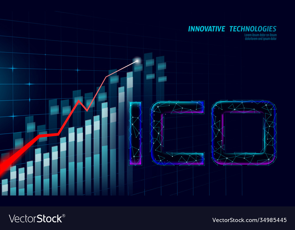 Initial Coin Offering Ico Letters Technology Vector Image