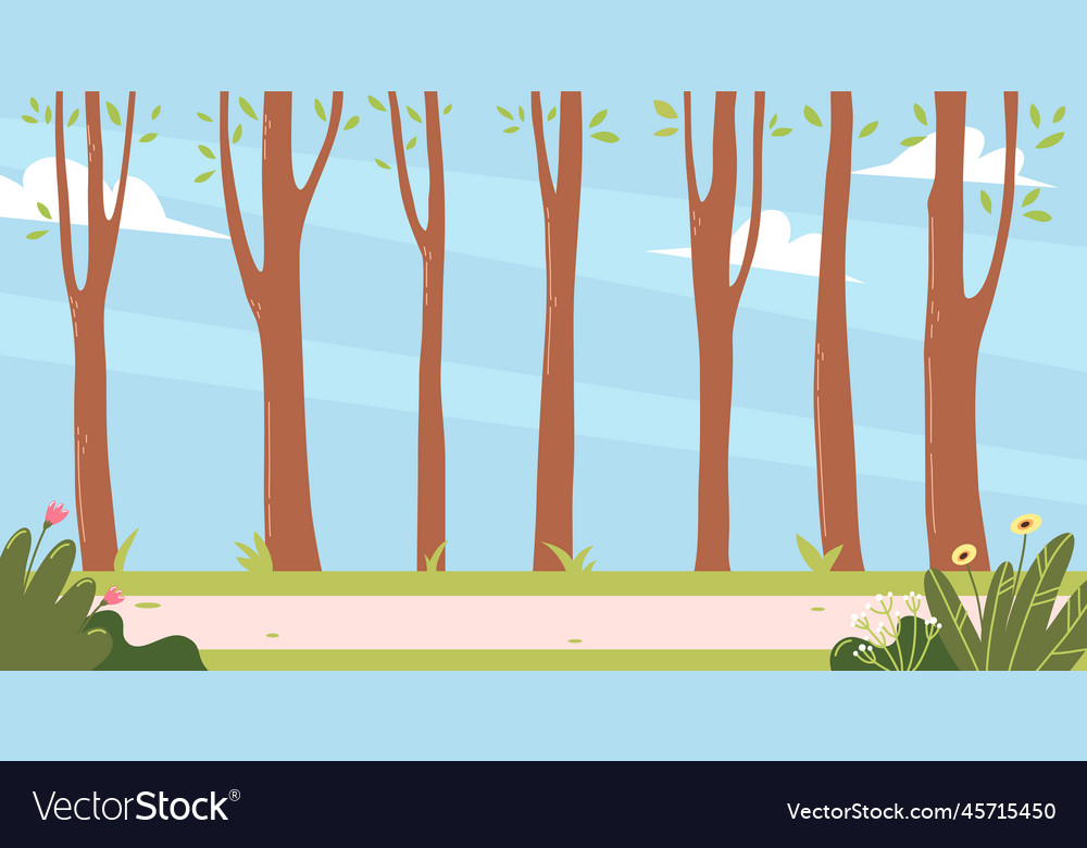 Spring Landscape With Trees Royalty Free Vector Image