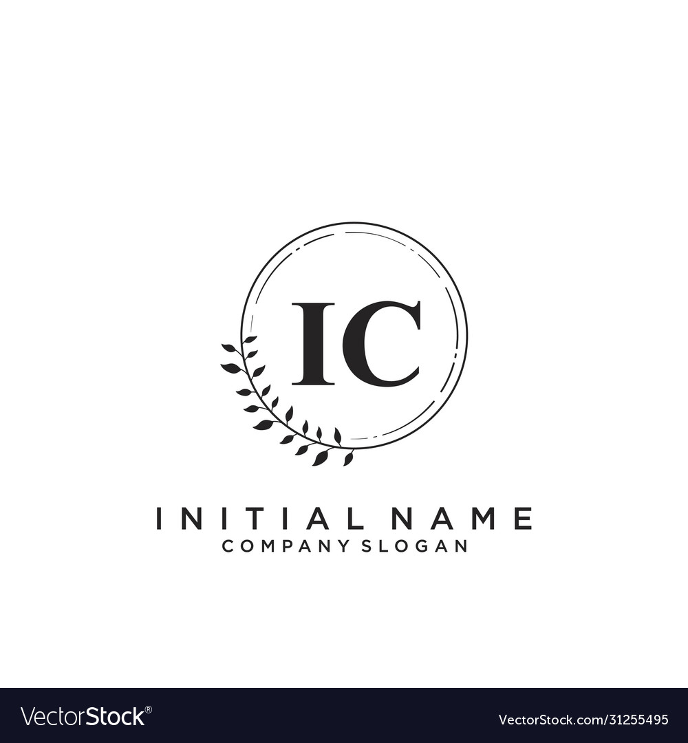 Ic Initial Handwriting Logo Design Royalty Free Vector Image