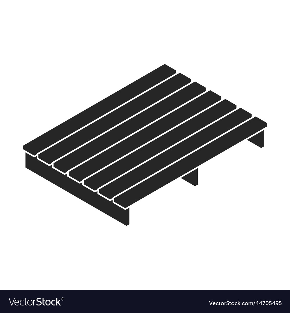 Pallet Wooden Icon Isometric Black Logo Royalty Free Vector