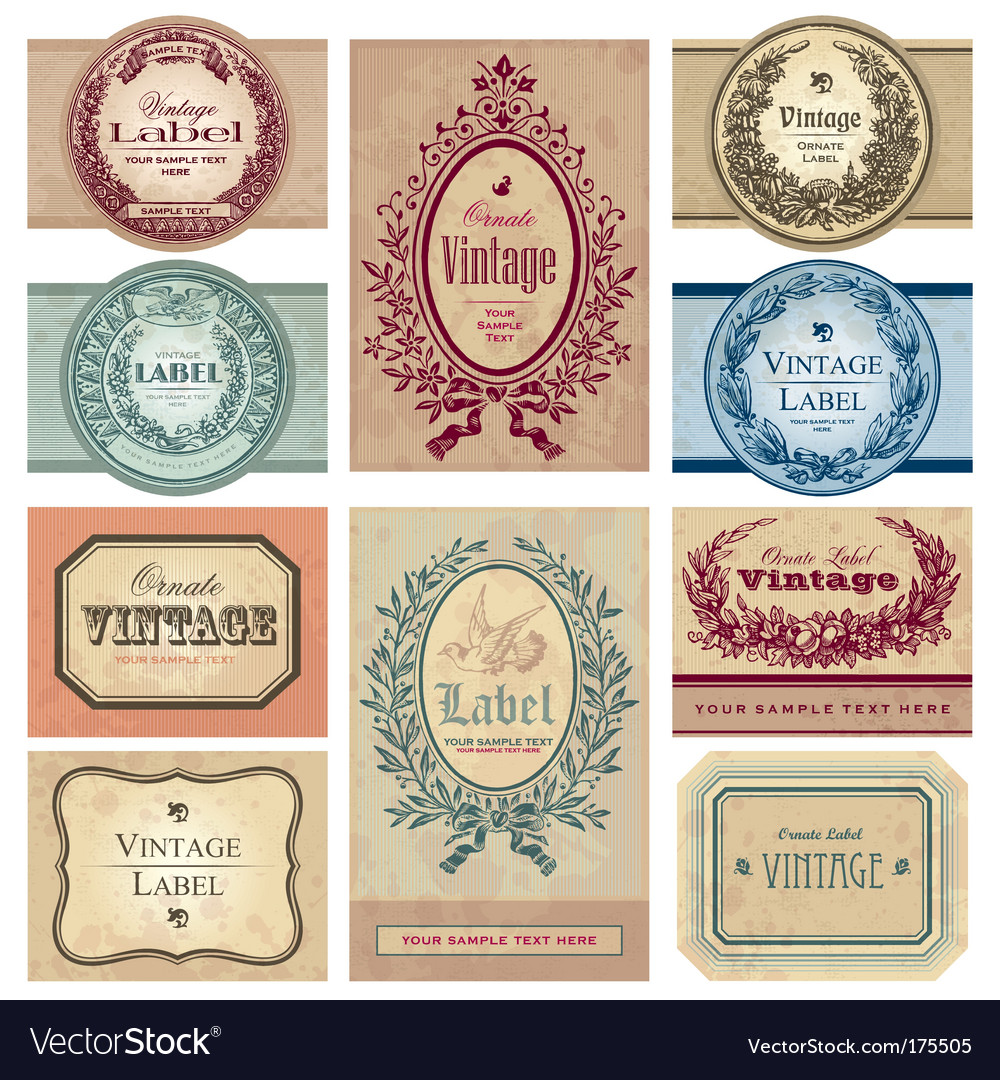 Vintage Labels Set Royalty Free Vector Image Vectorstock