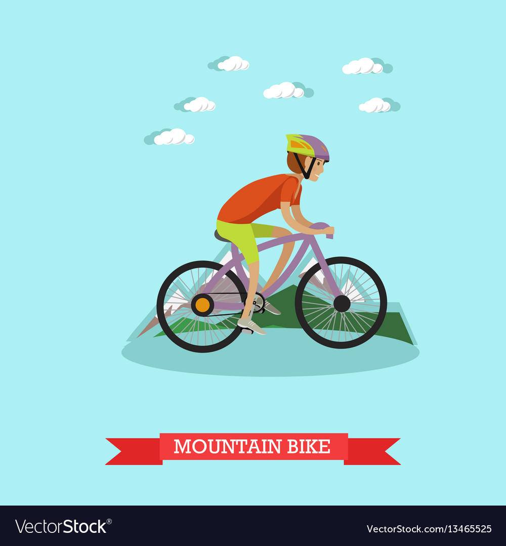 Boy Riding Mountain Bike Royalty Free Vector Image