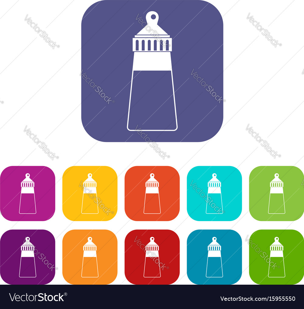 Baby Milk Bottle Icons Set Royalty Free Vector Image