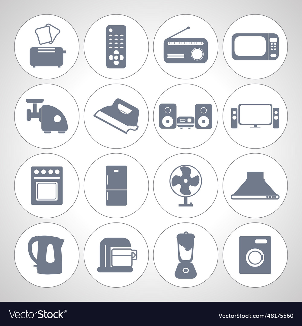 Household Appliances Icon Set Appliance Icon Set Vector Image