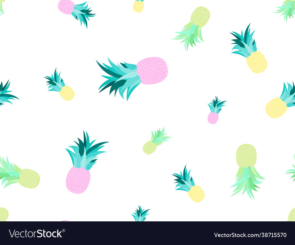 Pineapple Seamless Pattern Summer Fruit Pattern Vector Image