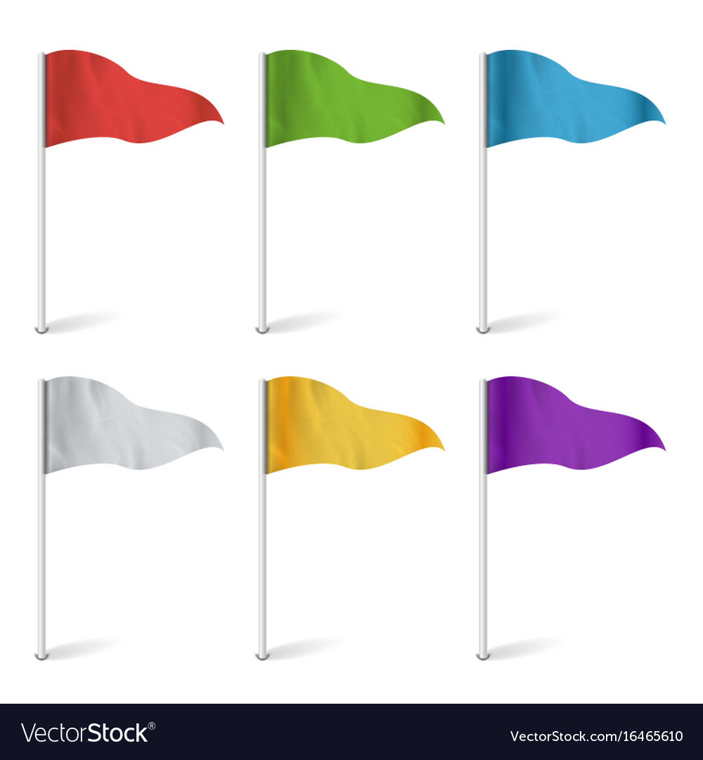 Map Pointer Flags Flag Collection Isolated Vector Image