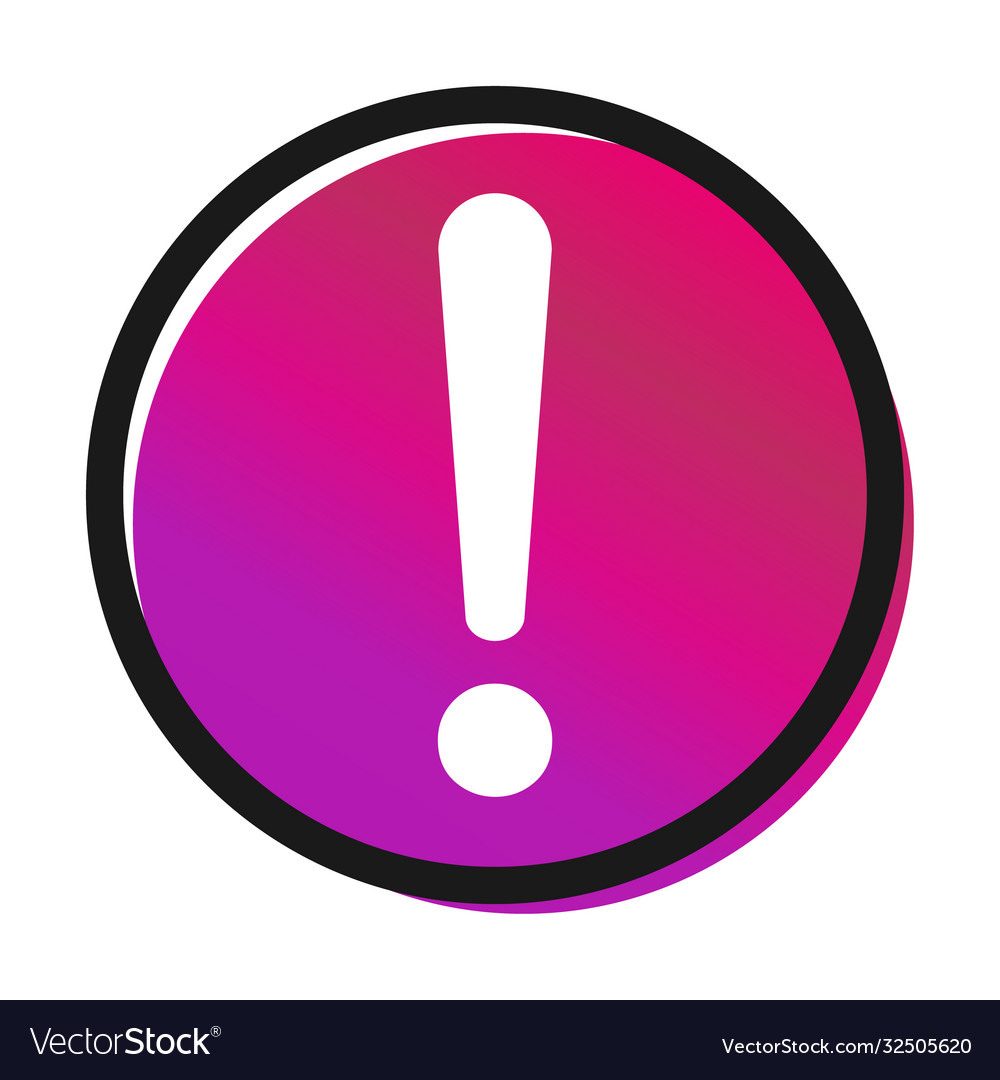 Exclamation Mark Flat Design Icon Hazard Warning Vector Image