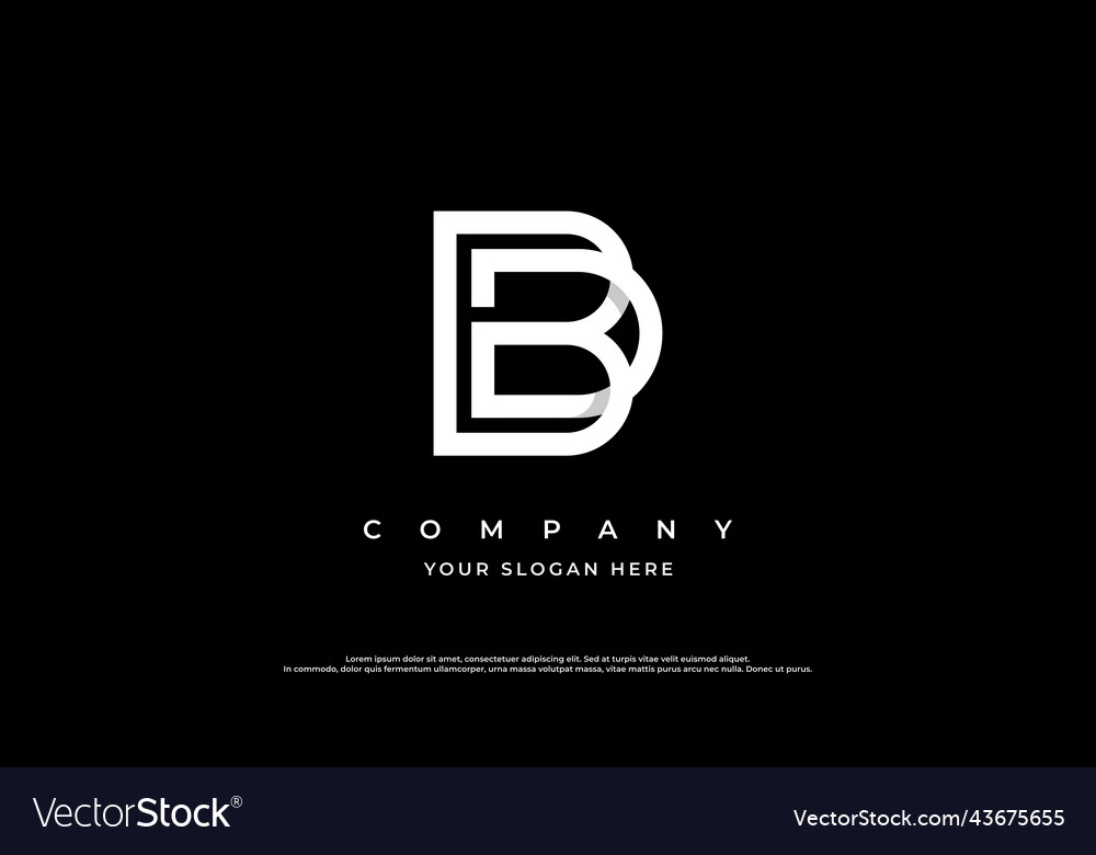 Initial Letter Db Logo Or Bd Design Royalty Free Vector