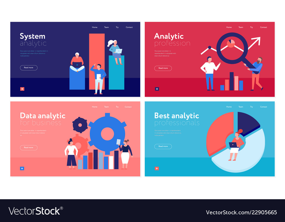 Data Analysis Concept Banners Royalty Free Vector Image