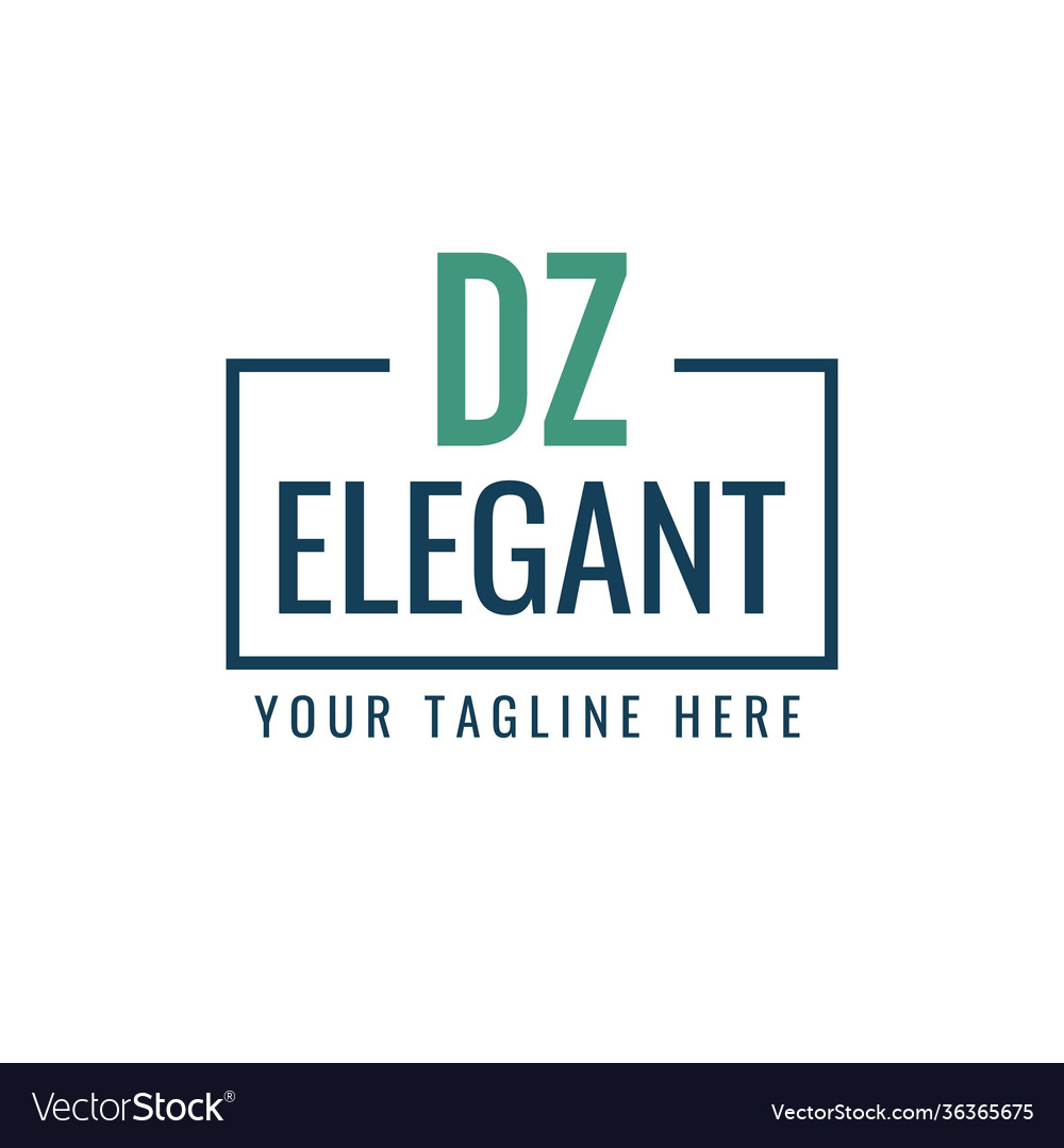 Initial Letter Dz Box Monogram Simple Logo Vector Image