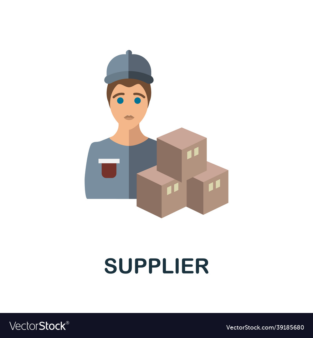 Supplier Flat Icon Simple Sign From Procurement Vector Image