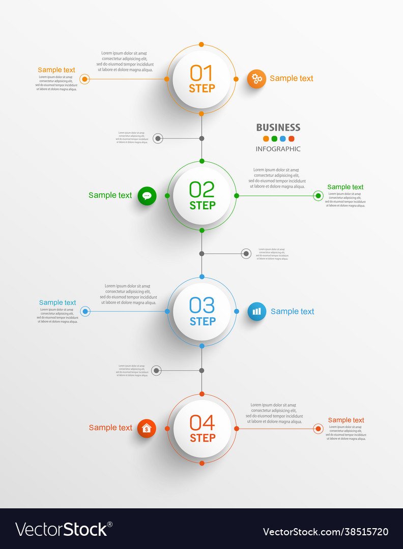 Infographic Template With Steps For Business Vector Image