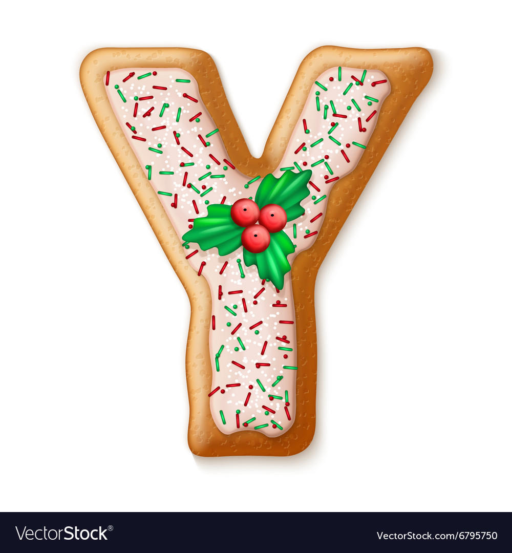 Christmas Gingerbread Cookies Alphabet Royalty Free Vector