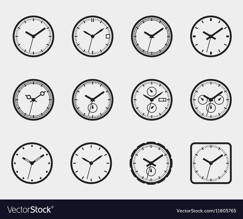 Time And Clock Icon Set Royalty Free Vector Image