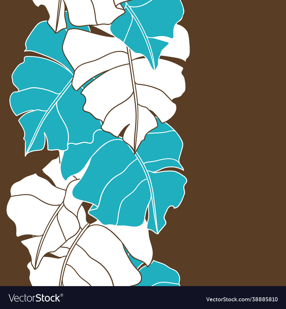 Seamless Pattern With Stylized Palm Leaves Vector Image