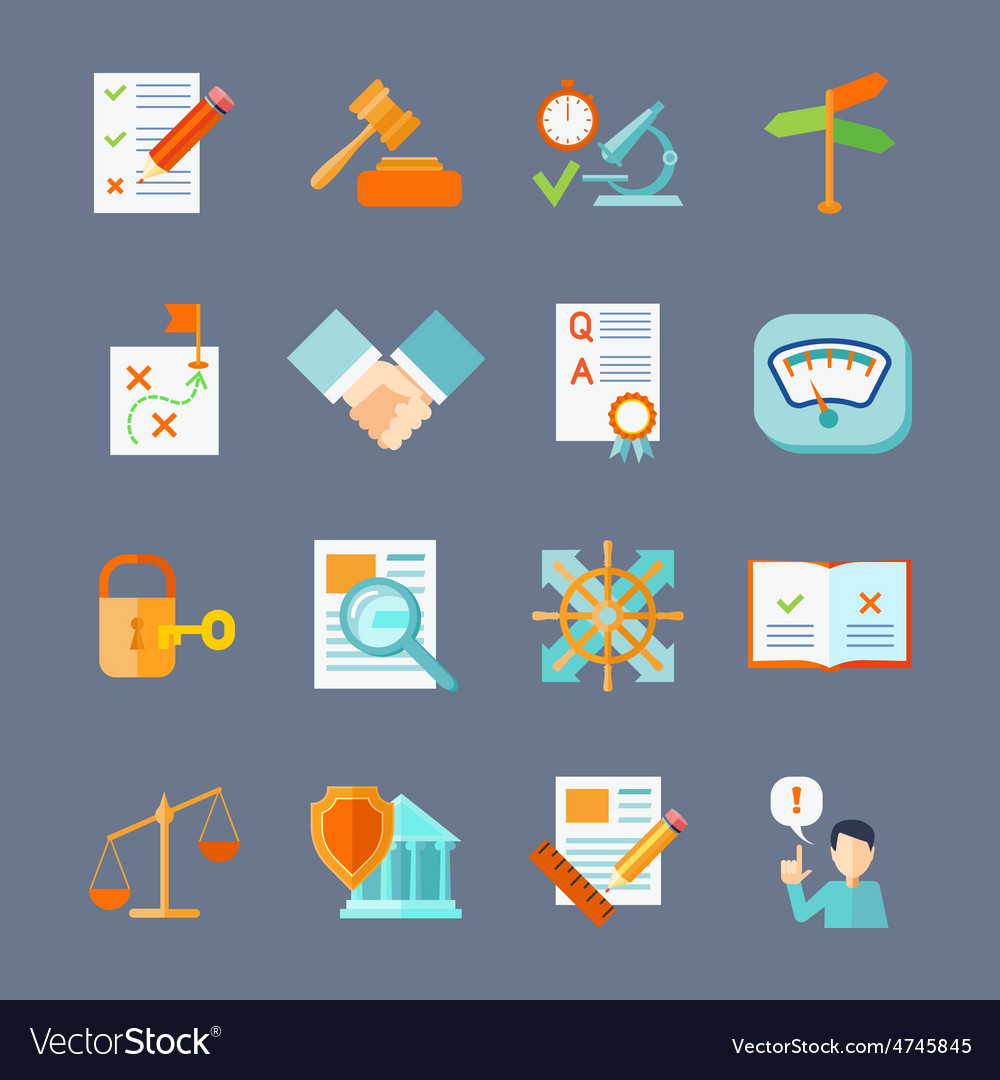 Legal Compliance Icons Set Royalty Free Vector Image