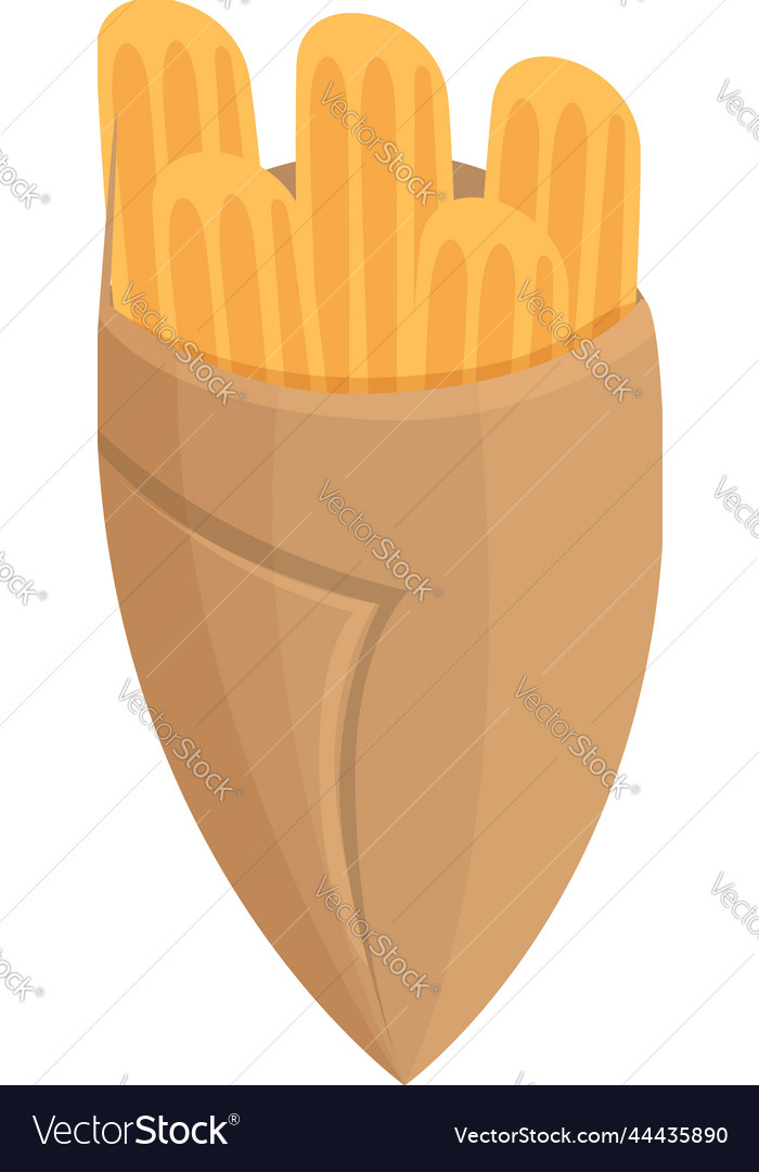 Cafe Churro Icon Cartoon Food Pastry Royalty Free Vector