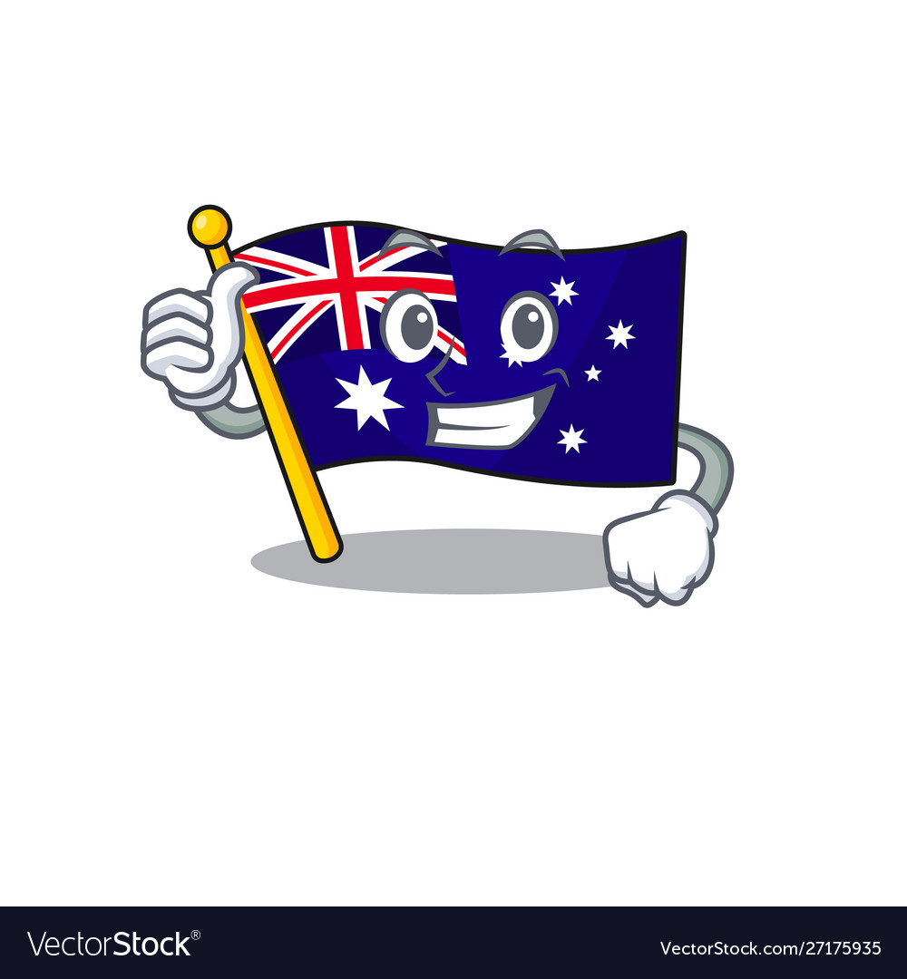 Thumbs Up Australian Cartoon Flag Kept In Cupboard