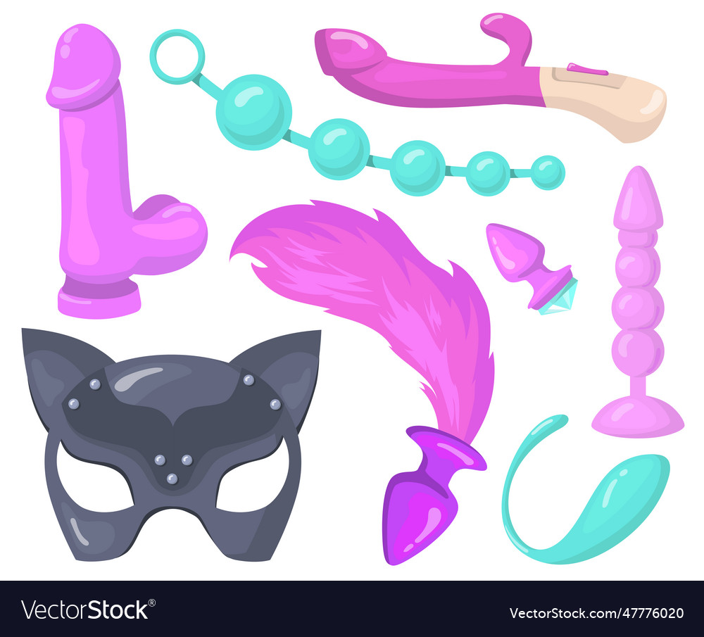 Sex Toys Set Royalty Free Vector Image Vectorstock