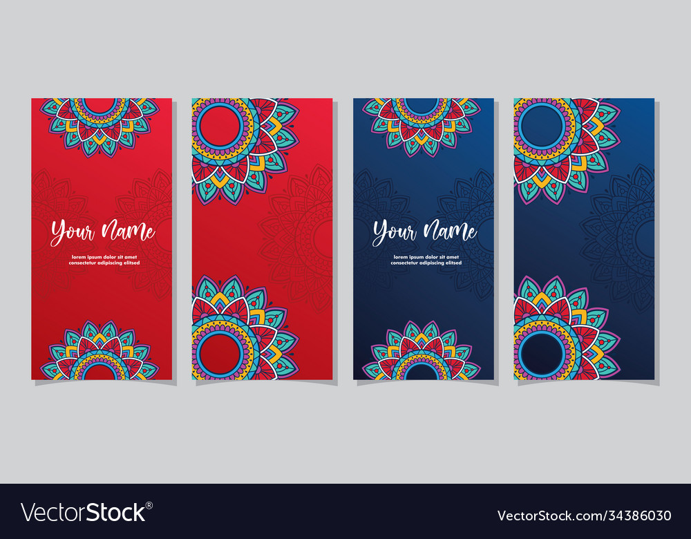 Mandala Template Greeting Cards Royalty Free Vector Image