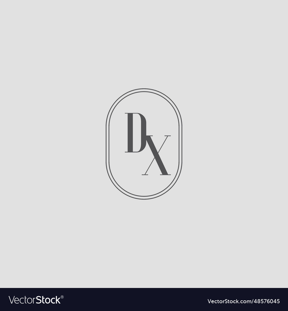 Initial Dx Wedding Monogram Logo Design Royalty Free Vector