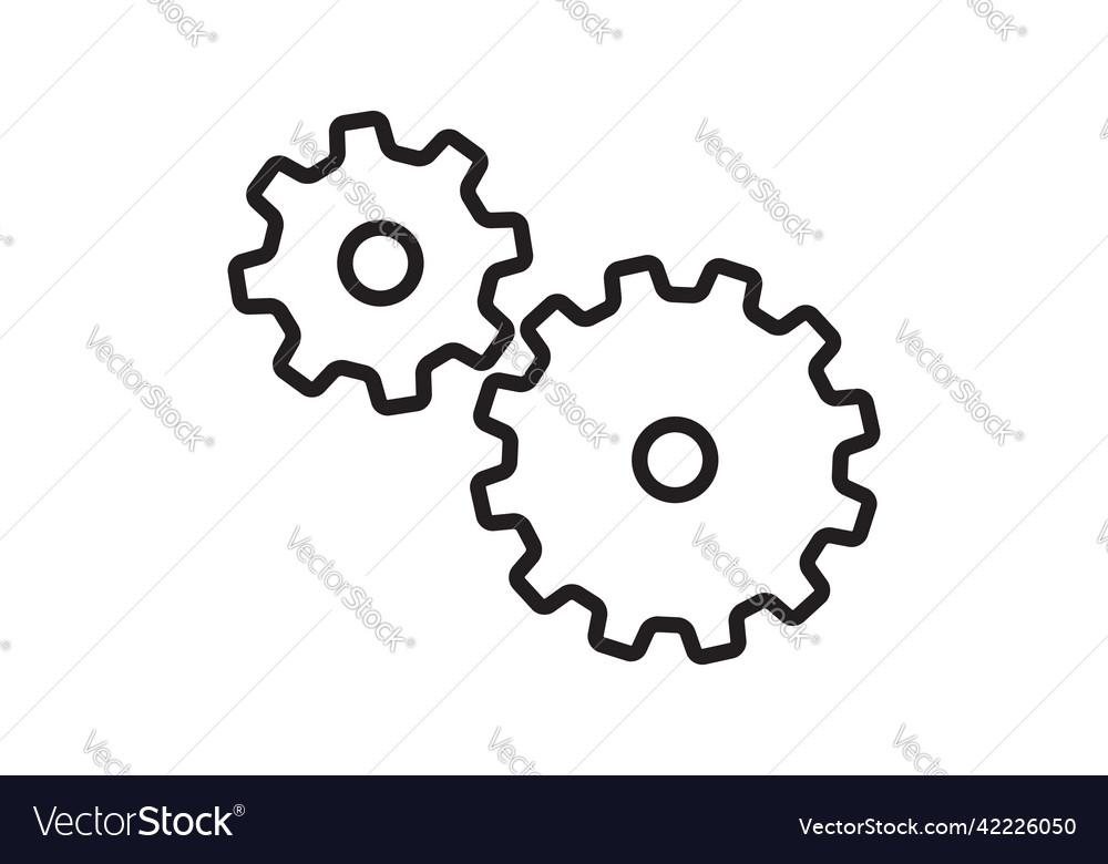 Setting Icon With Work Cog Gear Element Cogweel Vector Image