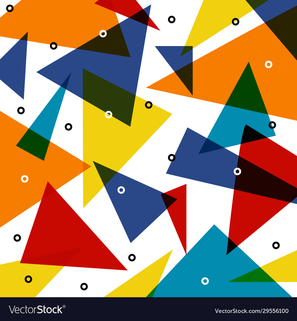 Abstract Colorful Triangle Pattern Overlap Vector Image