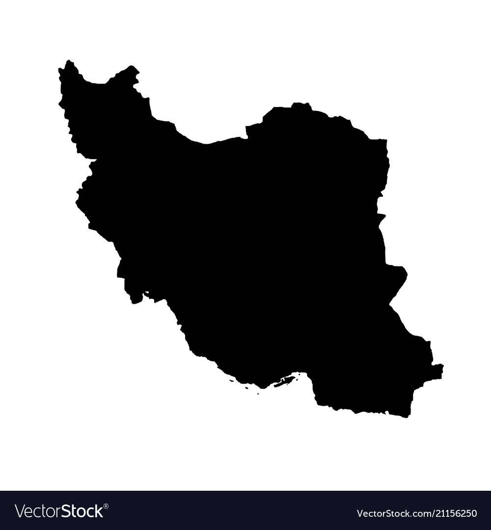 Map Iran Isolated Black Royalty Free Vector Image