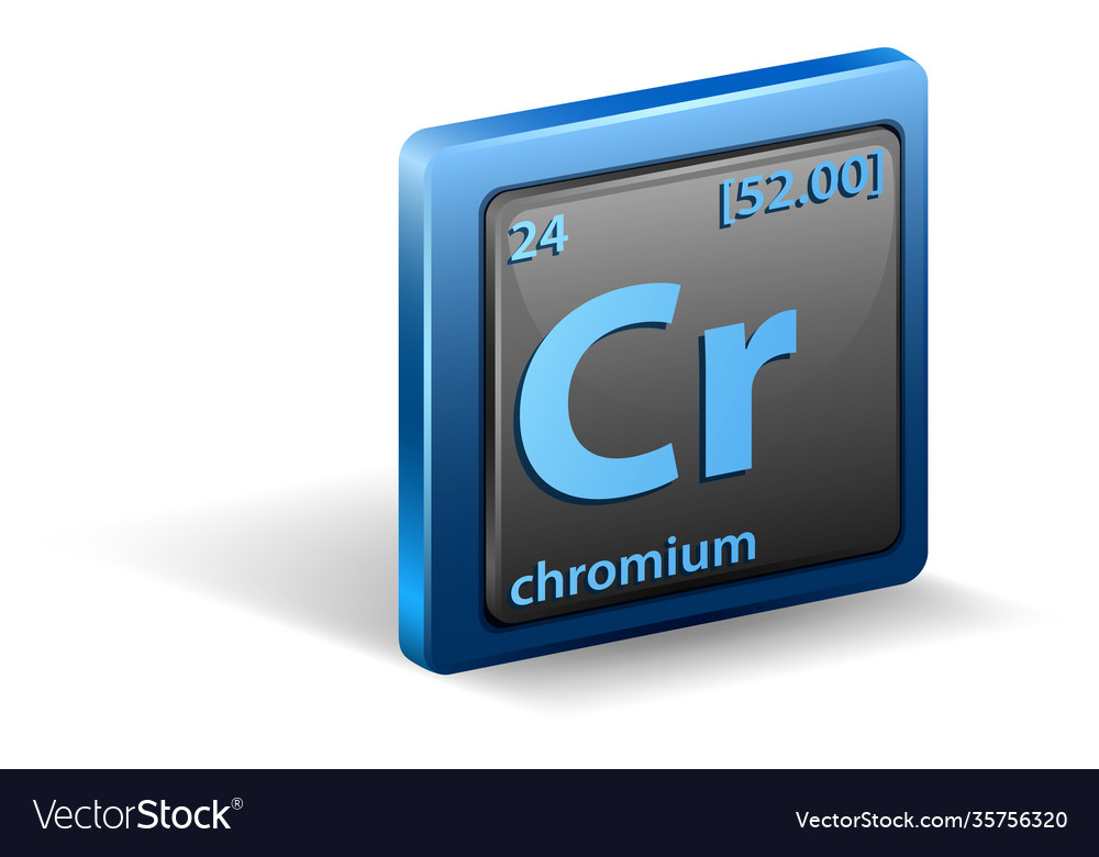 Chromium Chemical Element Symbol Royalty Free Vector Image