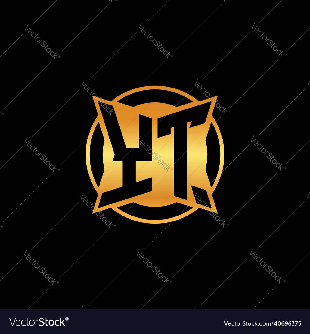 Yt Logo Letter Geometric Golden Style Royalty Free Vector