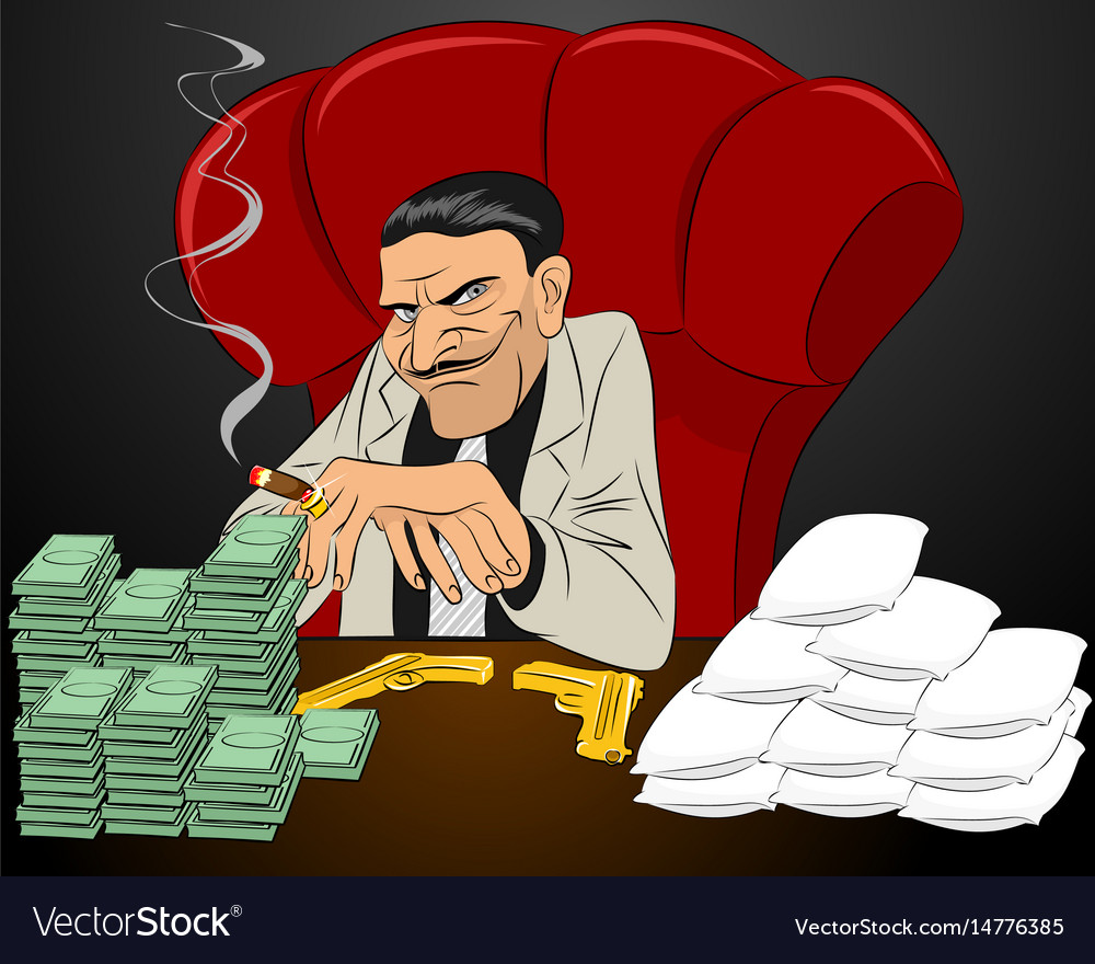 Drug Lord In Chair Royalty Free Vector Image Vectorstock