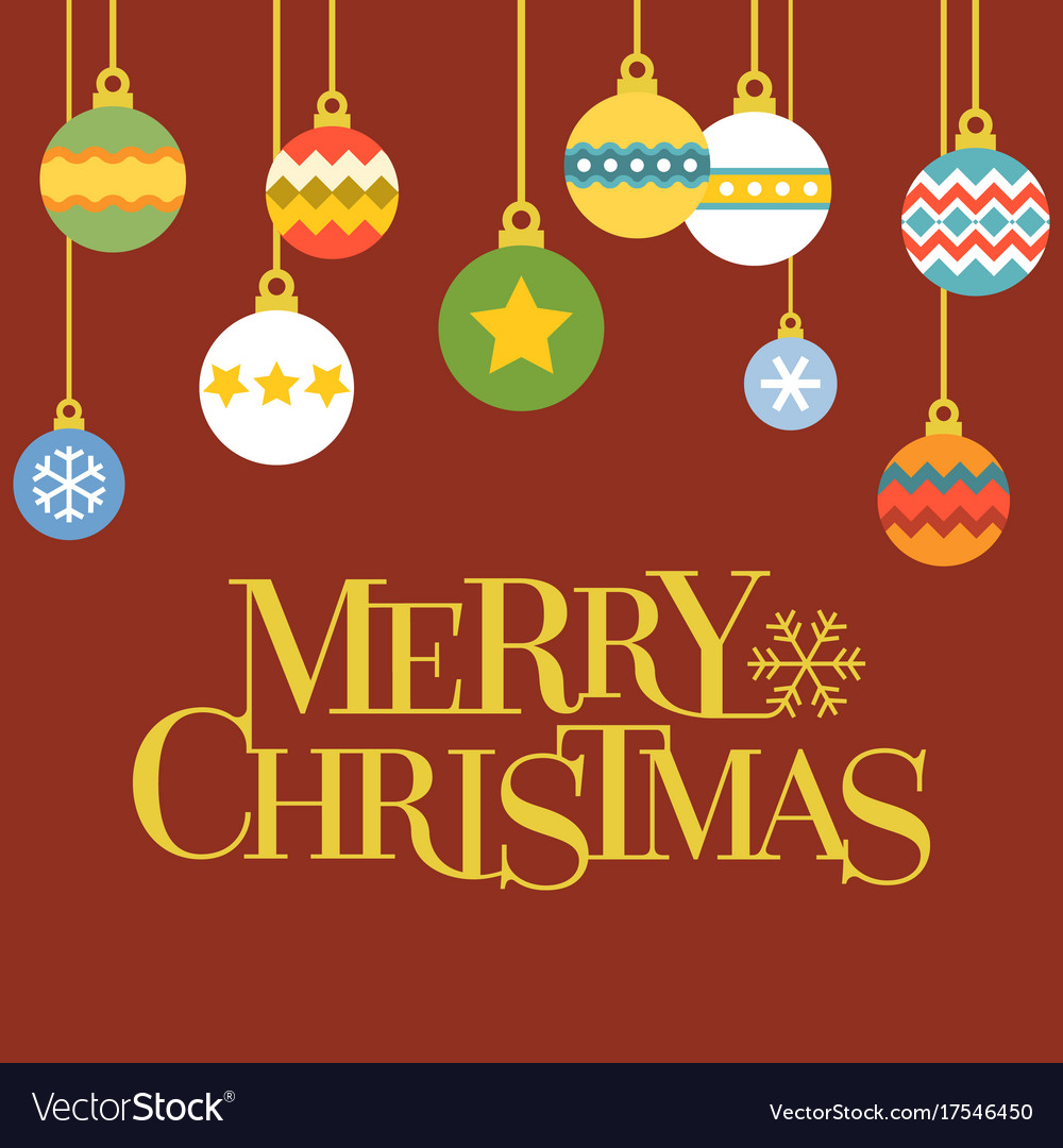 Merry Christmas Letters With Ball Royalty Free Vector Image