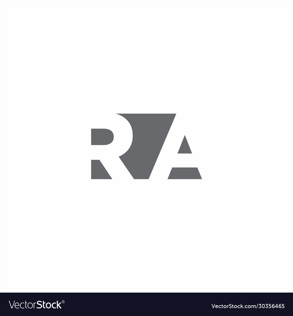 Ra Logo Monogram With Negative Space Style Design Vector Image