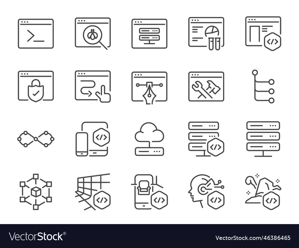 Software Development Icon Set Royalty Free Vector Image