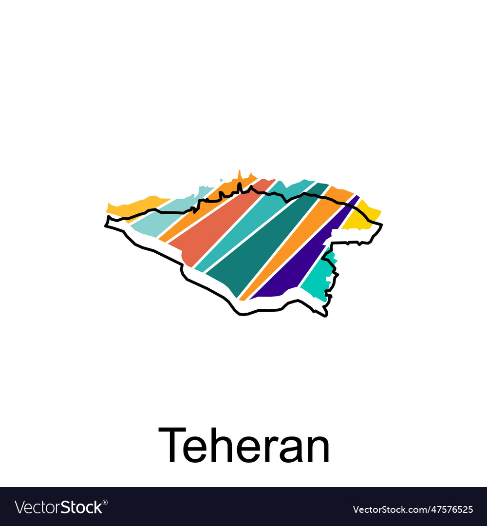 Teheran Highlighted On Iran Map Design Template Vector Image