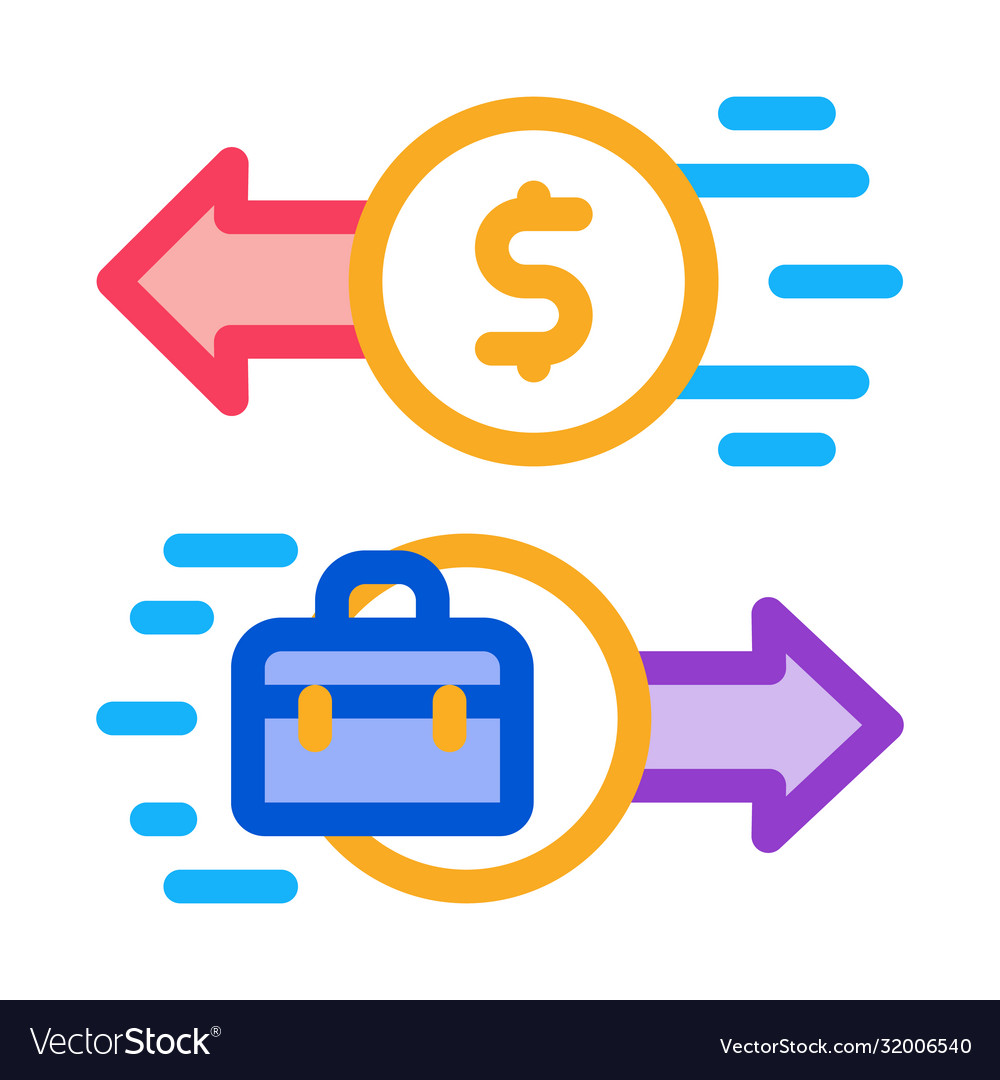 Business Service Payment Icon Outline Royalty Free Vector