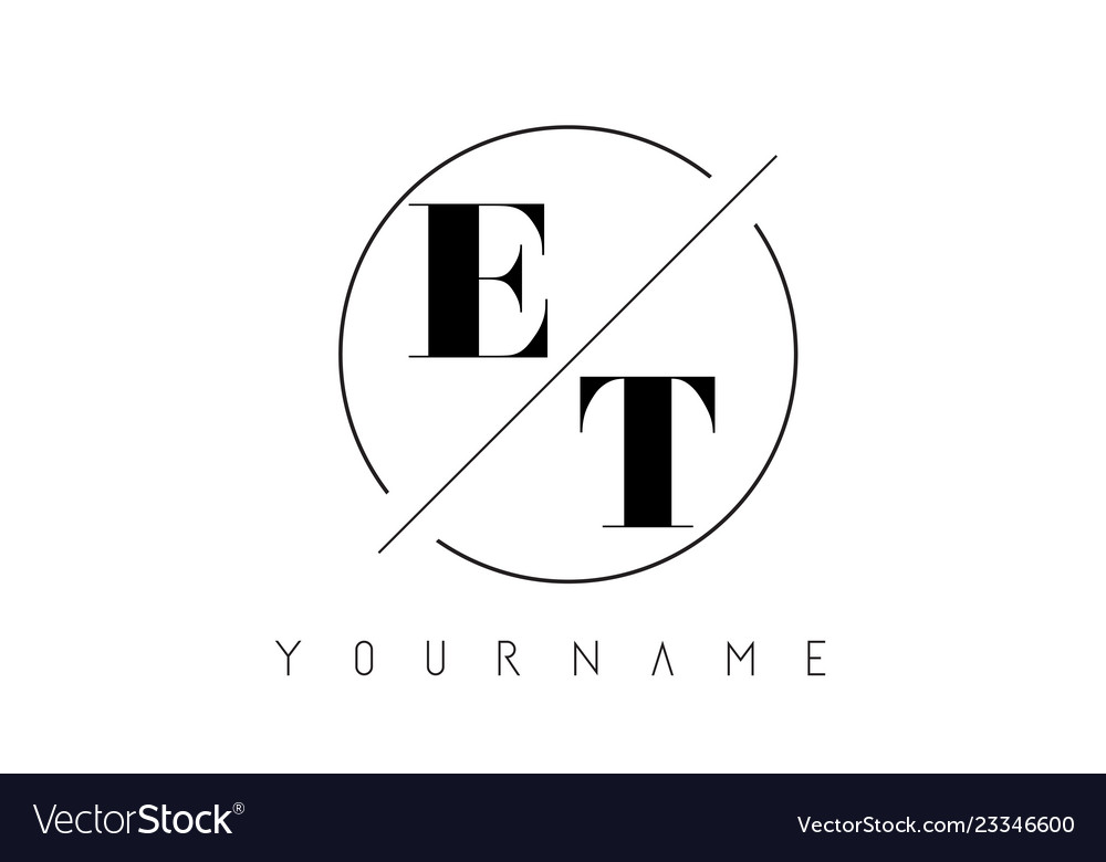 Et Letter Logo With Cutted And Intersected Design Vector Image