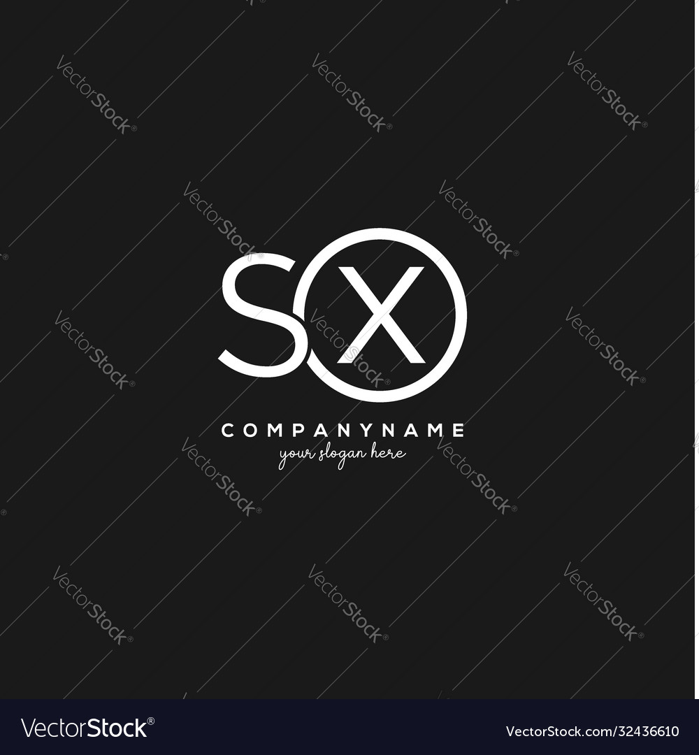 Initial Sx Letter Logo With Circle Template Vector Image