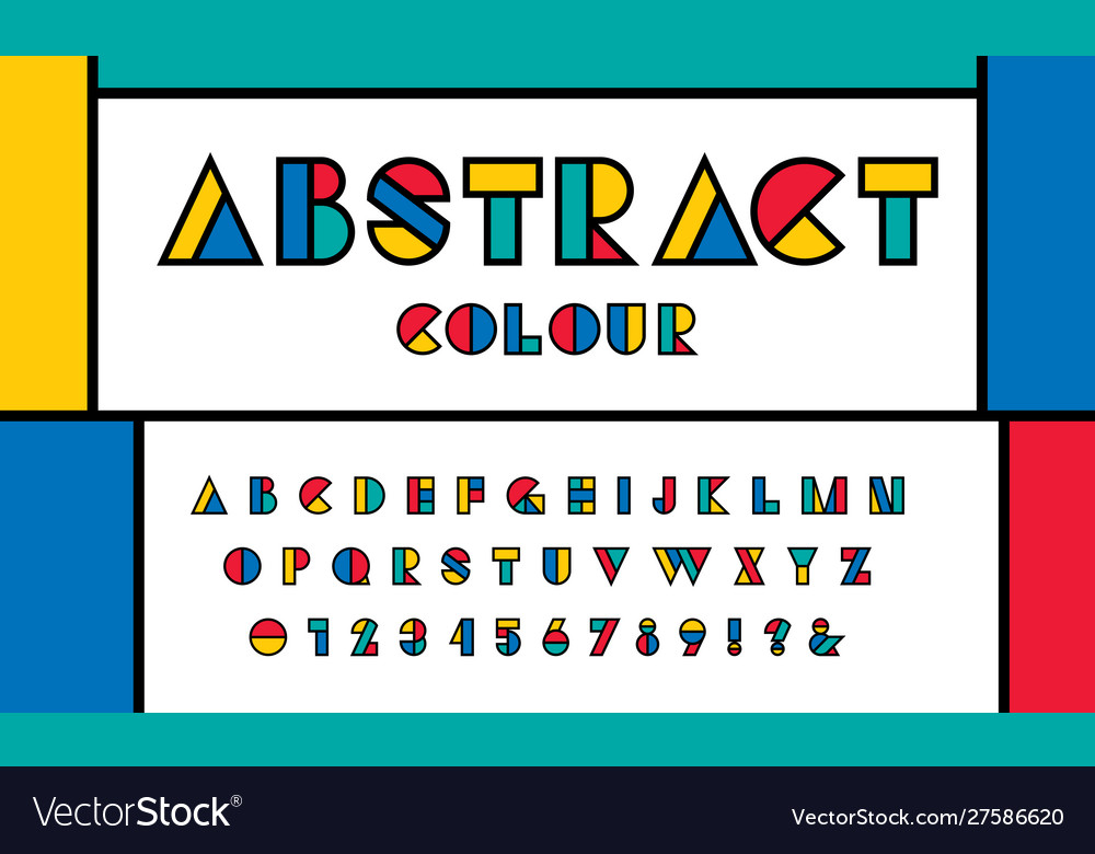 Abstract Font Royalty Free Vector Image Vectorstock