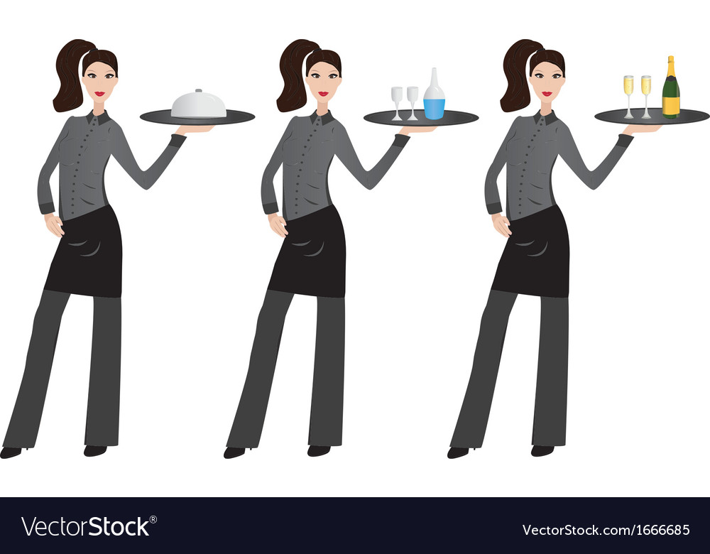 Waitress Royalty Free Vector Image Vectorstock