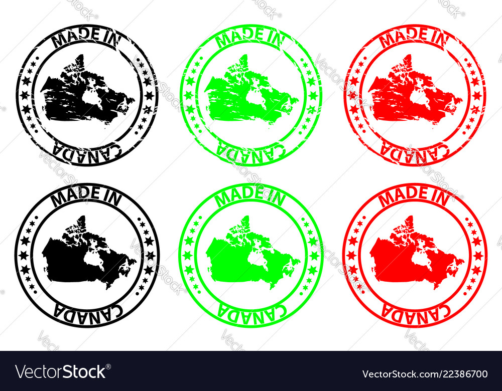 Made In Canada Rubber Stamp Royalty Free Vector Image