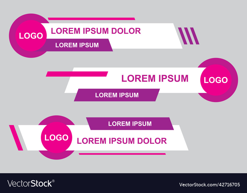 Modern Geometric Lower Third Banner Template Vector Image