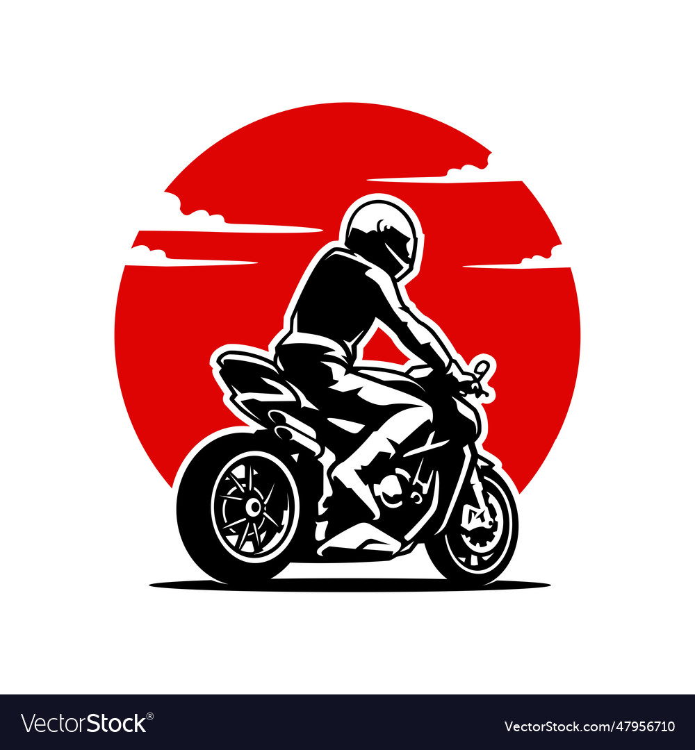 Biker Riding Motorcycle Icon Image Royalty Free Vector Image