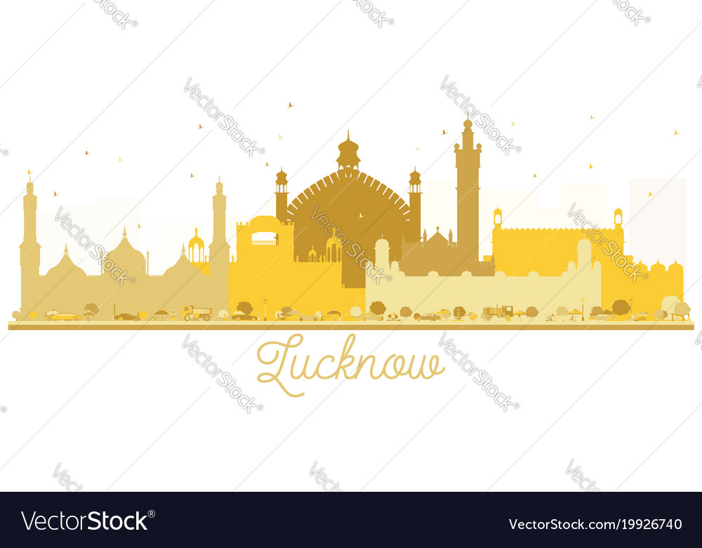 Lucknow India City Skyline Golden Silhouette Vector Image