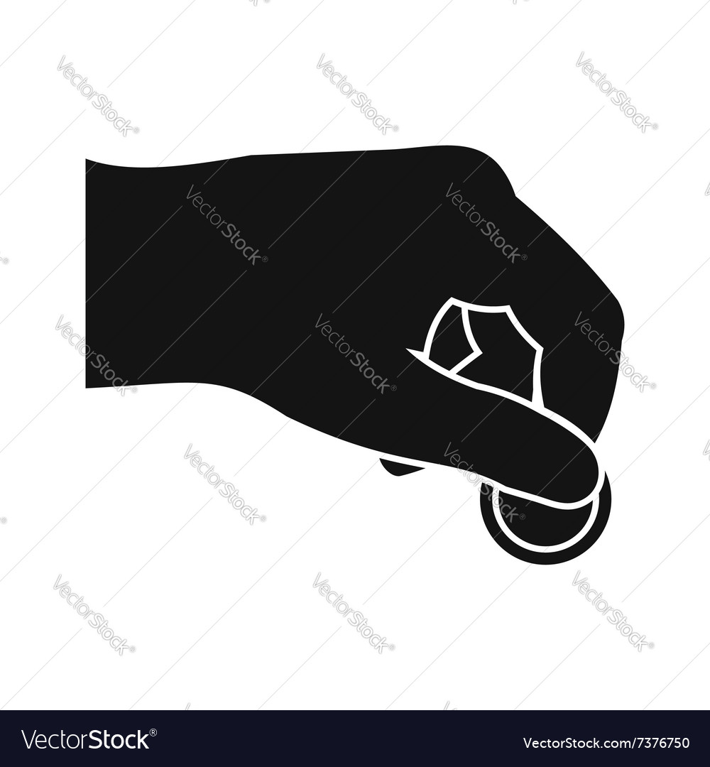 Hand With Coin Black Simple Icon Royalty Free Vector Image