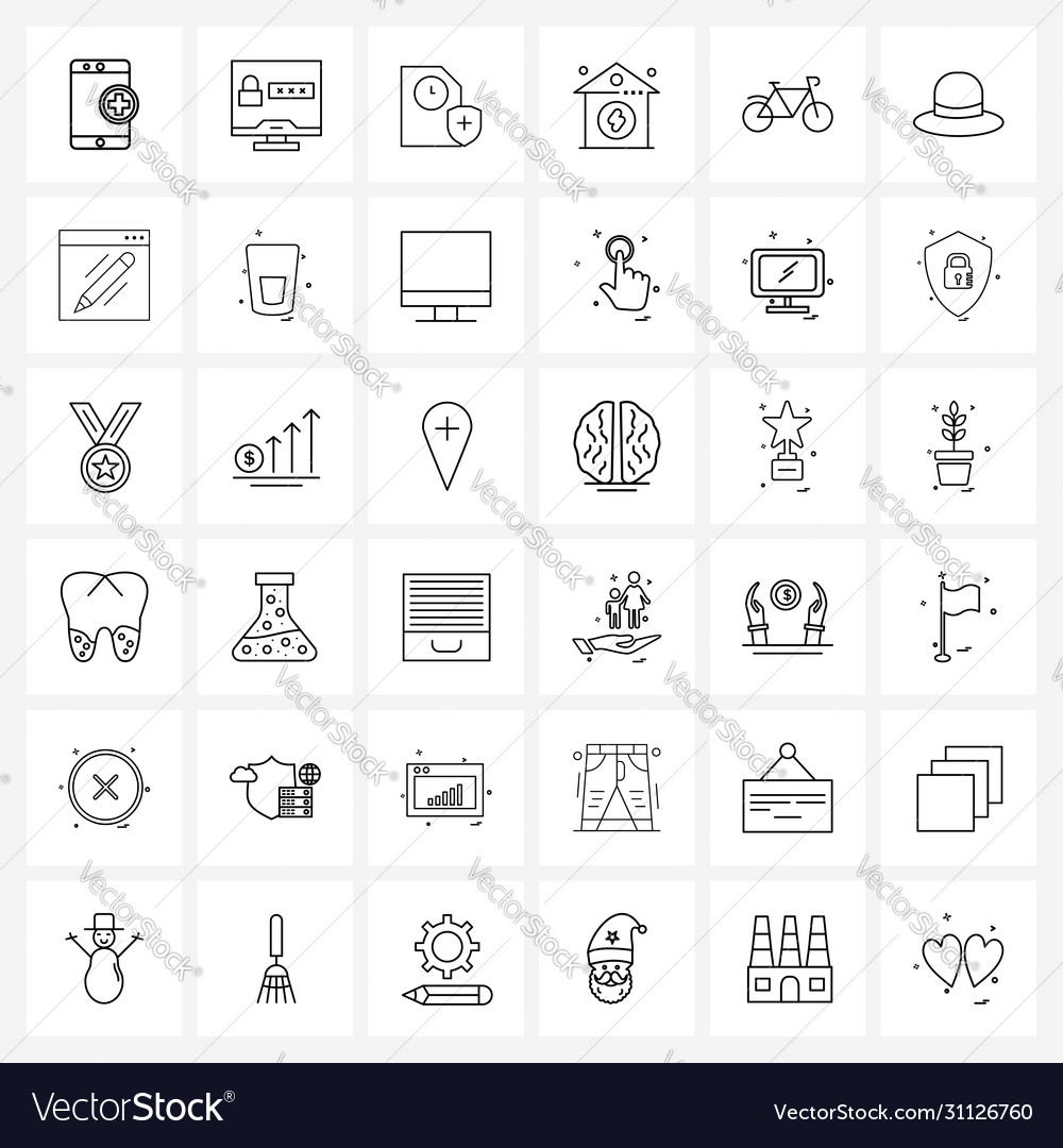 Isolated Symbols Set Simple Line Icons Vector Image