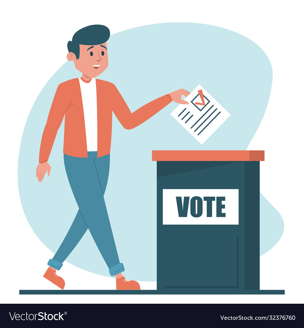 Man Voting For A President Isolated Royalty Free Vector