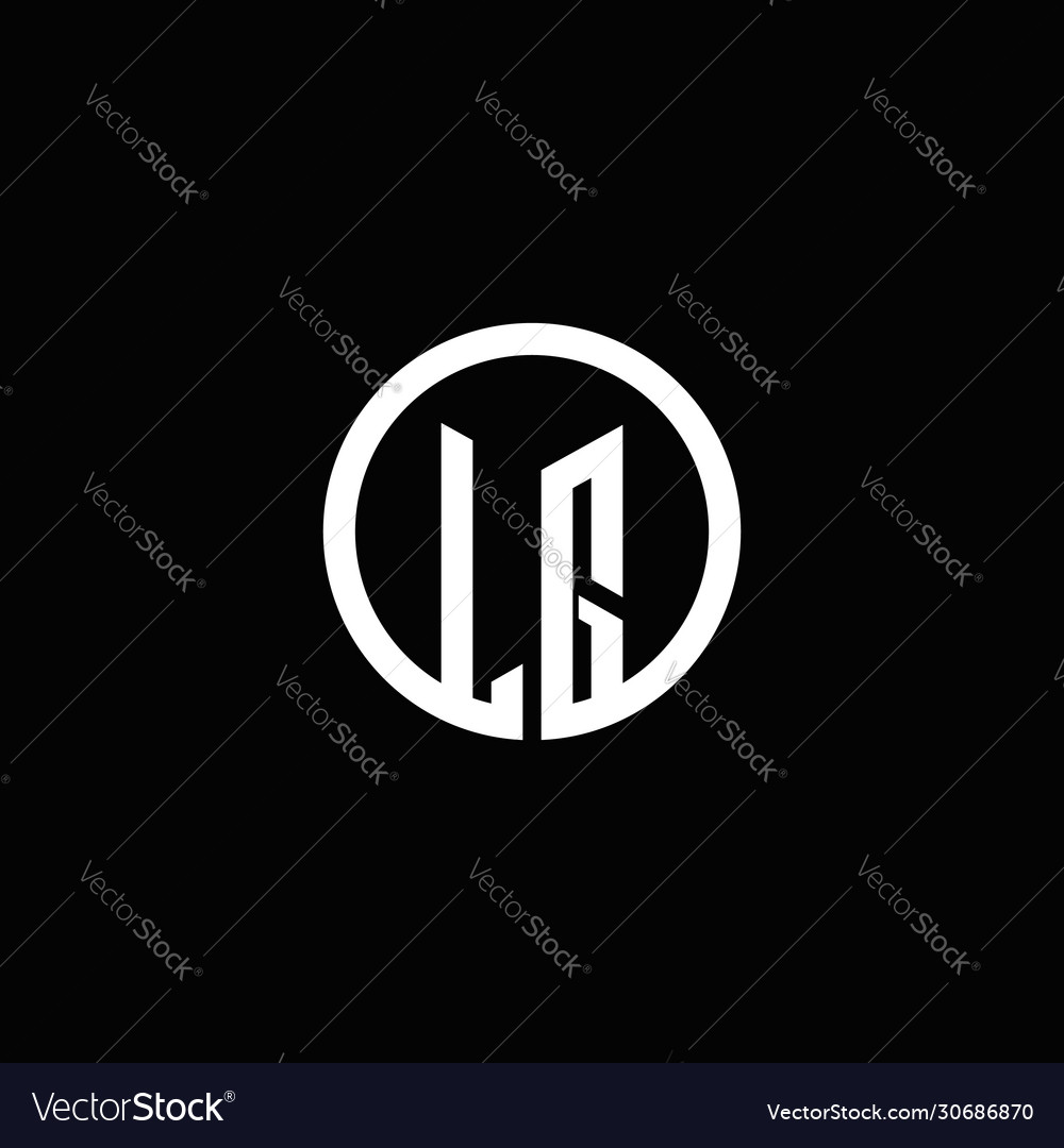 Lg Monogram Logo Isolated With A Rotating Circle Vector Image