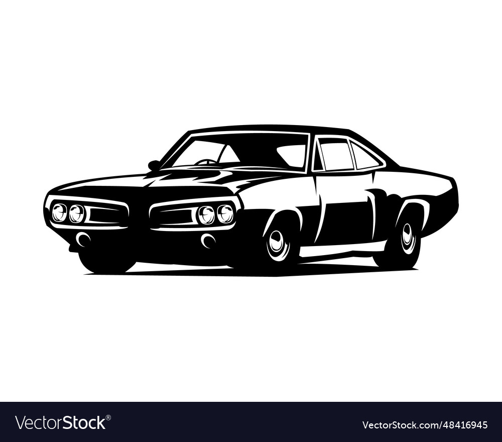 1969 Dodge Super Bee Vintage Car Royalty Free Vector Image