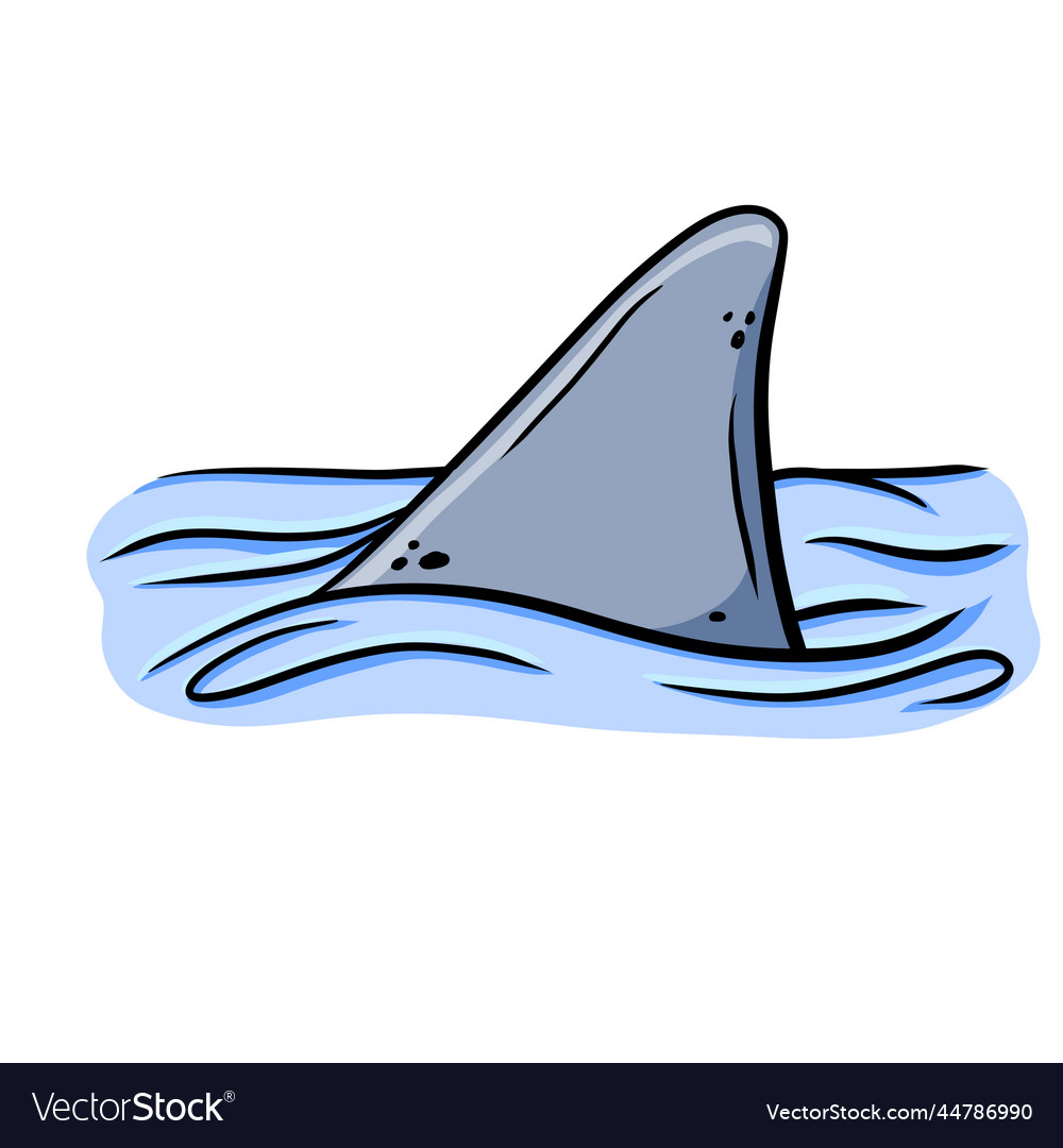 Shark Fin Predatory Fish Under Water Royalty Free Vector